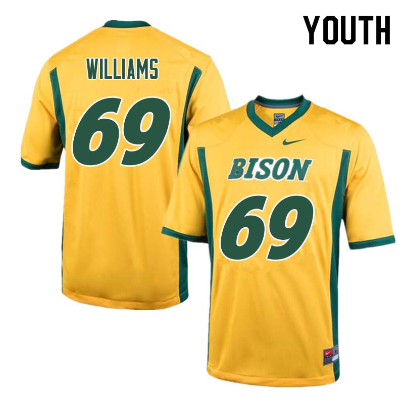 Youth #69 Blake Williams North Dakota State Bison College Football Jerseys Sale-Yellow